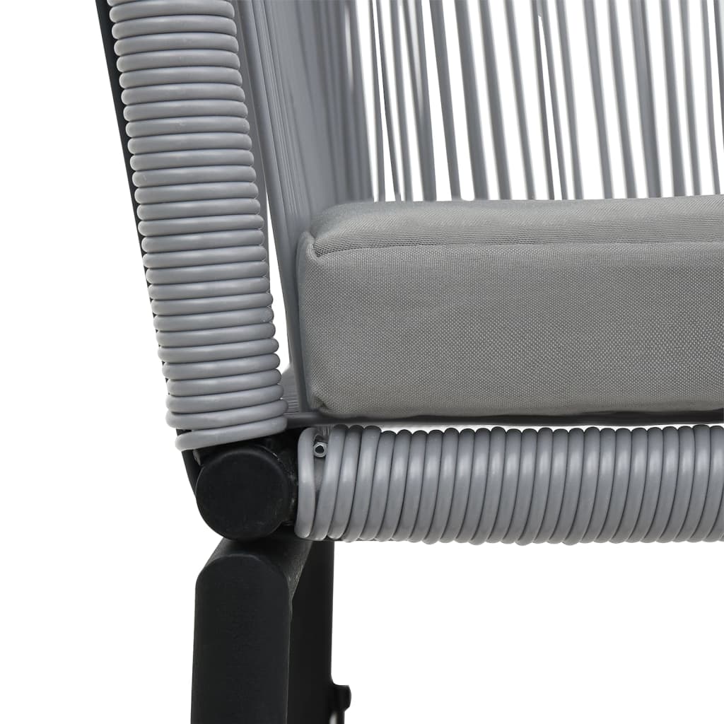 Ensemble de bistro 3 pcs avec coussins Rotin PE Gris - XIOS