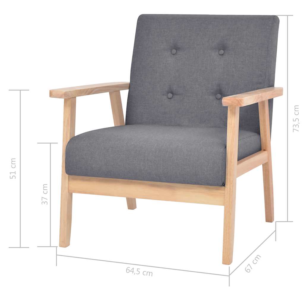 Ensemble de canapés 3 pcs Tissu Gris foncé - XIOS