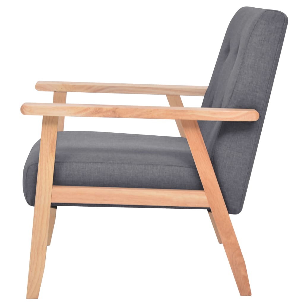 Ensemble de canapés 3 pcs Tissu Gris foncé