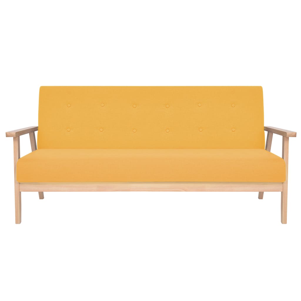 Ensemble de canapés 3 pcs Tissu Jaune - XIOS