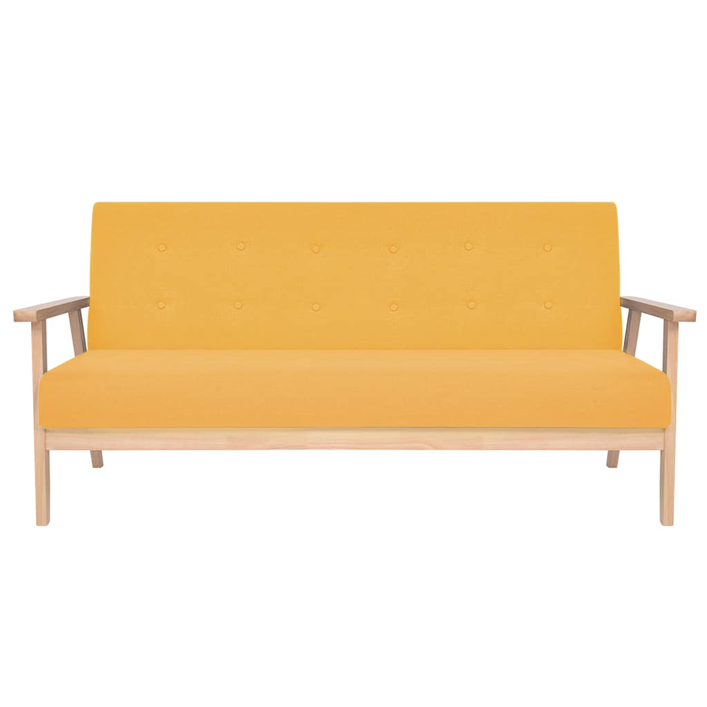 Ensemble de canapés 3 pcs Tissu Jaune