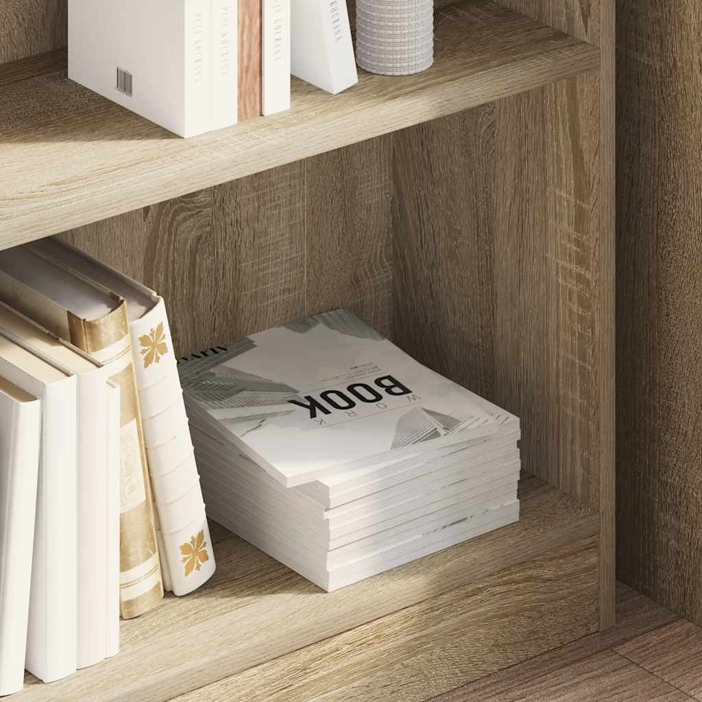 Bibliothèque chêne sonoma 80x24x75 cm bois d'ingénierie - XIOS