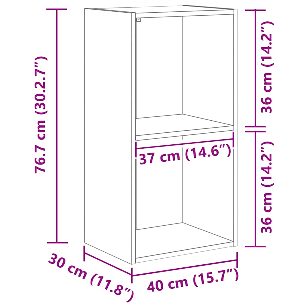Bibliothèque blanc 40x30x76,5 cm bois d'ingénierie - XIOS