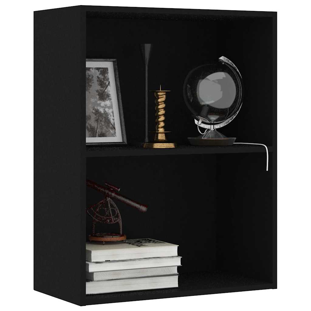 Bibliothèque noir 60x30x76,5 cm bois d'ingénierie - XIOS