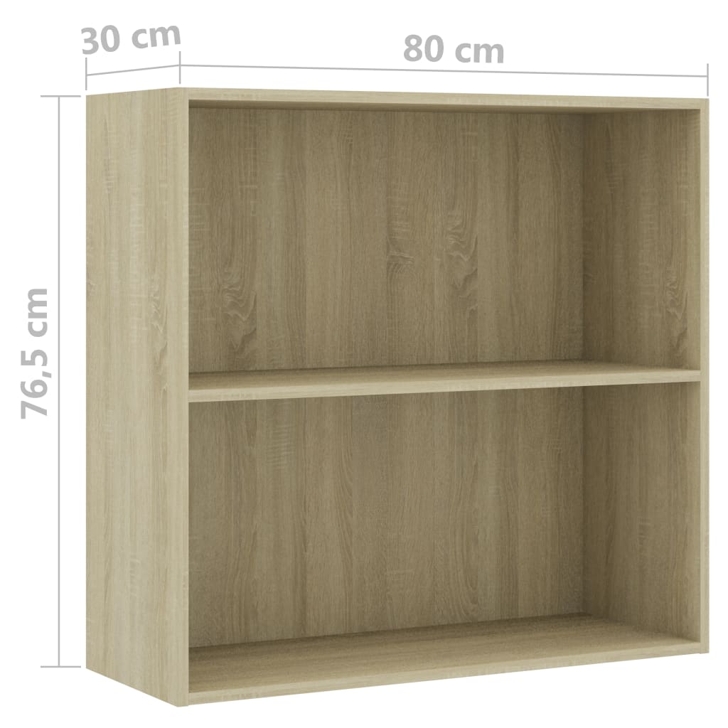 Bibliothèque chêne sonoma 80x30x76,5 cm bois d'ingénierie - XIOS