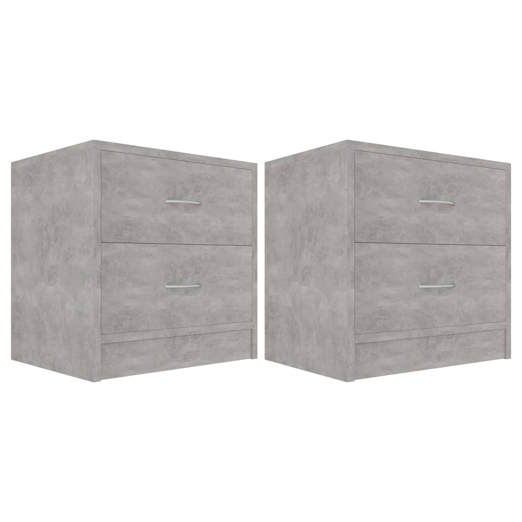 Tables de chevet 2 pcs Gris béton 40x30x40 cm Bois d'ingénierie - XIOS