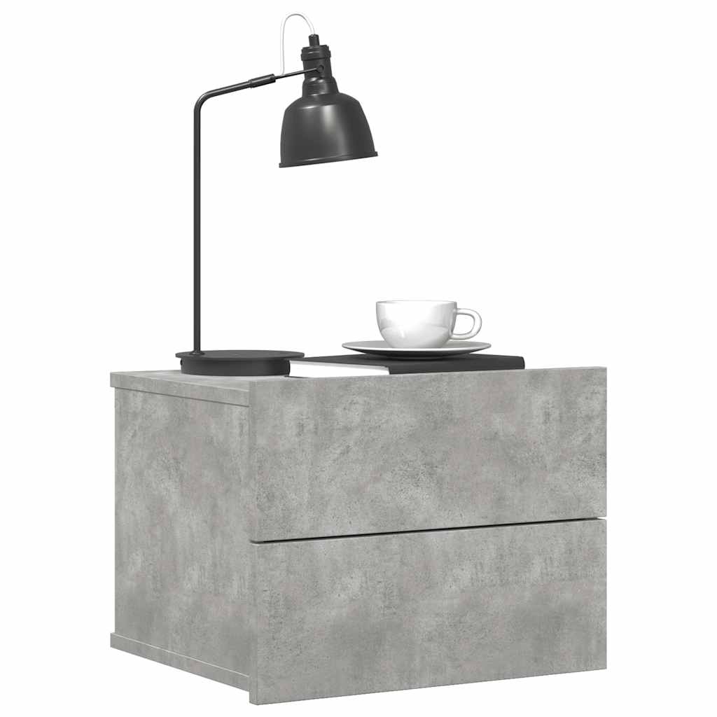 Table de chevet Gris béton 40x30x30 cm Bois ingénierie - XIOS