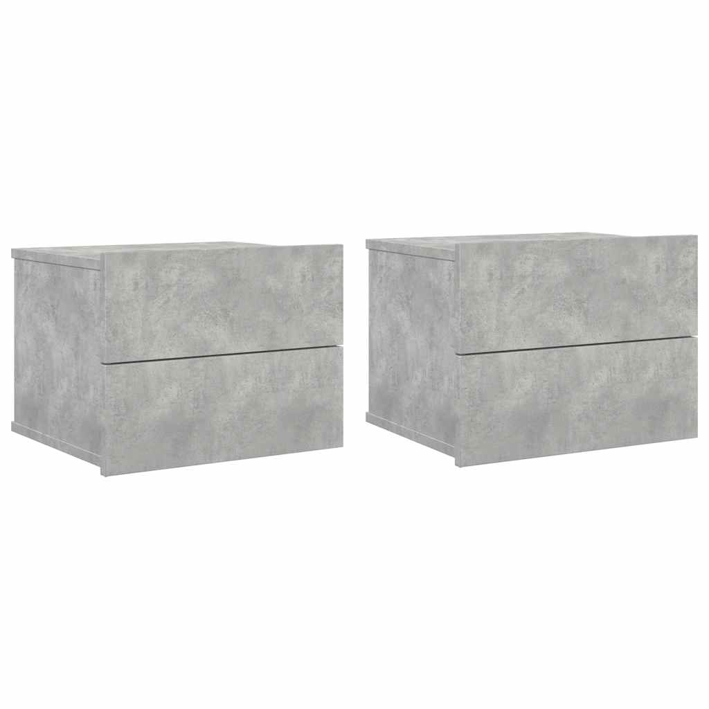 Tables de chevet 2 pcs Gris béton 40x30x30 cm Bois ingénierie - XIOS