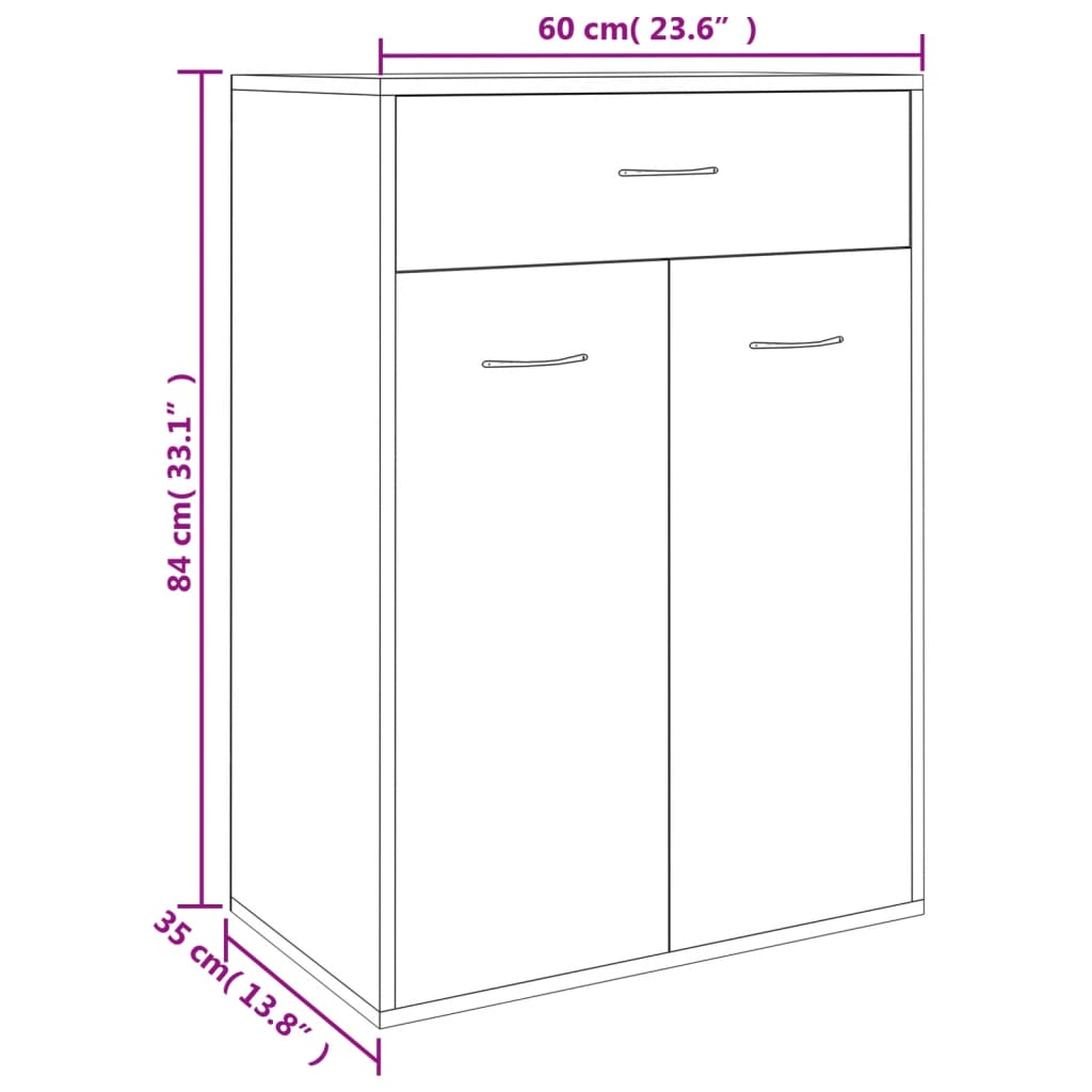 Armoire à chaussures Chêne sonoma 60x35x84 cm Bois d'ingénierie - XIOS