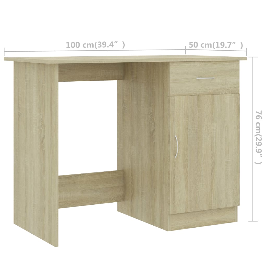 Bureau Chêne sonoma 100x50x76 cm Bois d’ingénierie - XIOS