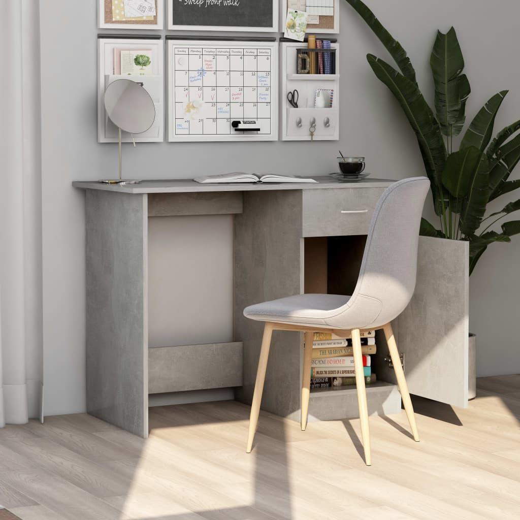 Bureau Gris béton 100x50x76 cm Bois d’ingénierie - XIOS