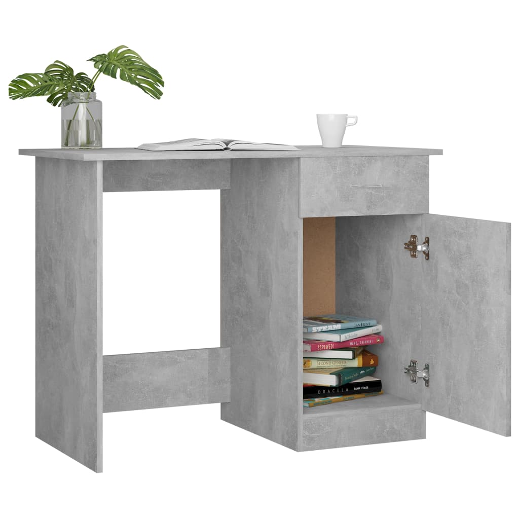 Bureau Gris béton 100x50x76 cm Bois d’ingénierie - XIOS