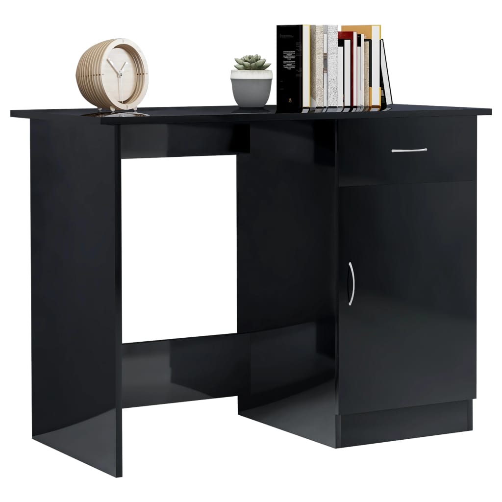 Bureau Noir brillant 100 x 50 x 76 cm Aggloméré