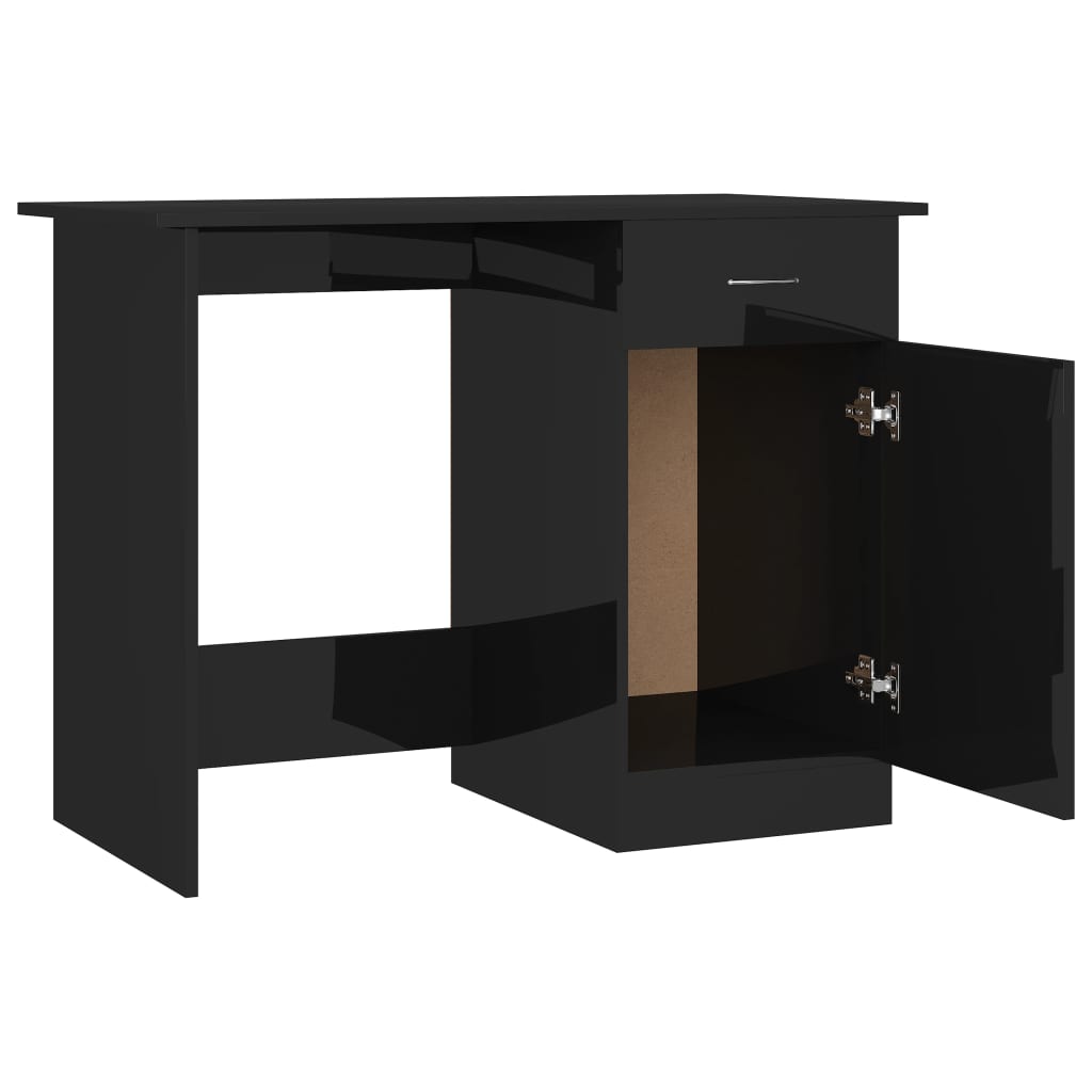 Bureau Noir brillant 100 x 50 x 76 cm Aggloméré