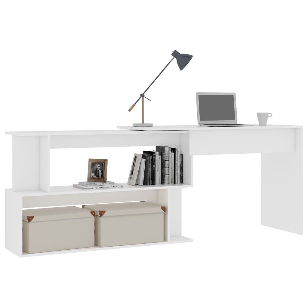 Bureau d'angle Blanc 200x50x76 cm Bois d'ingénierie - XIOS