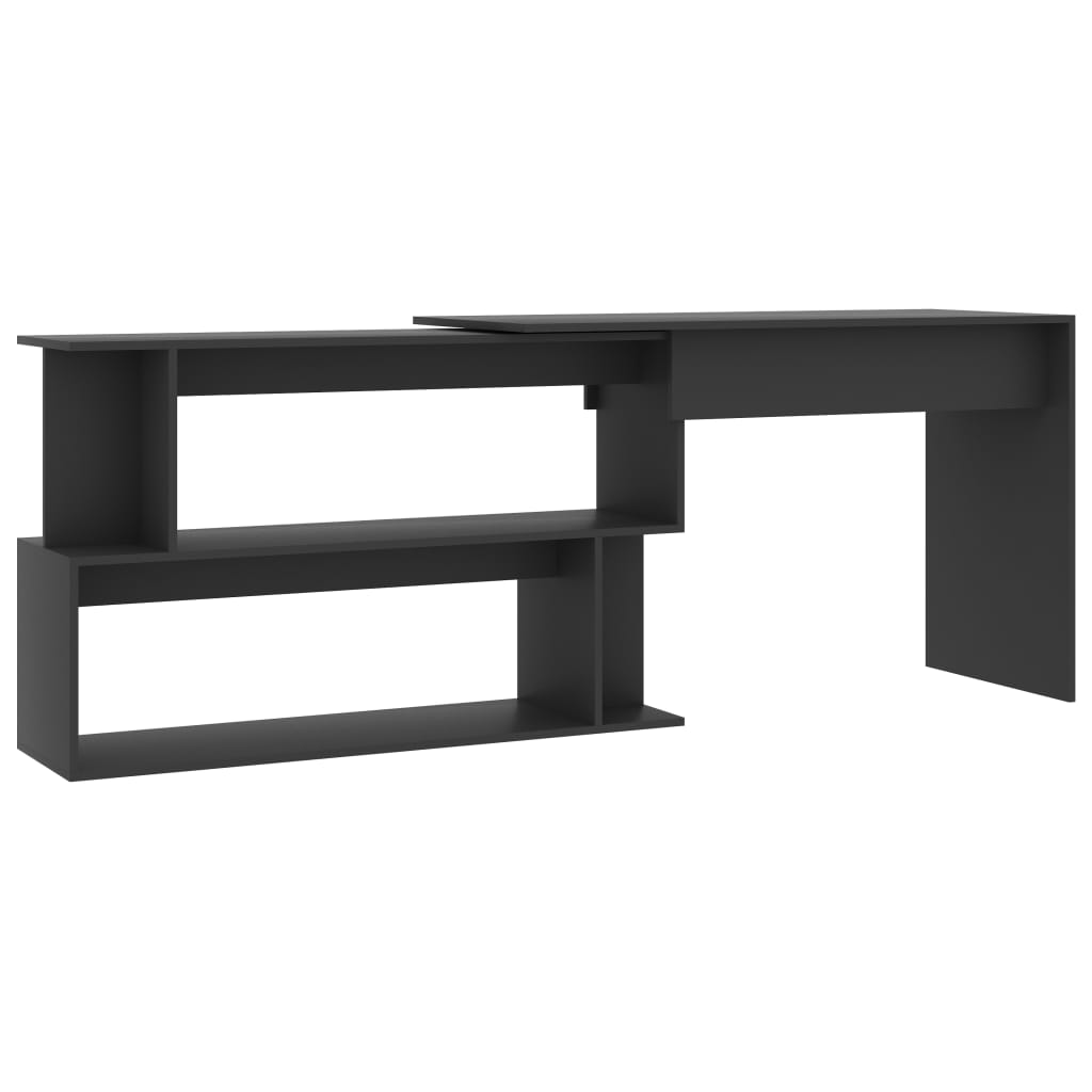 Bureau d'angle Gris 200x50x76 cm Aggloméré - XIOS