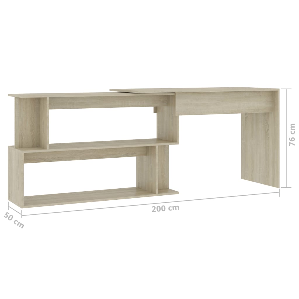 Bureau d'angle Chêne sonoma 200x50x76 cm Bois d’ingénierie - XIOS