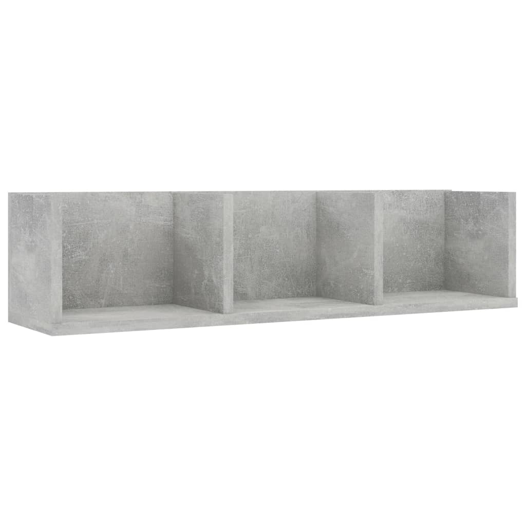Étagère murale à CD Gris béton 75x18x18 cm Bois d'ingénierie - XIOS
