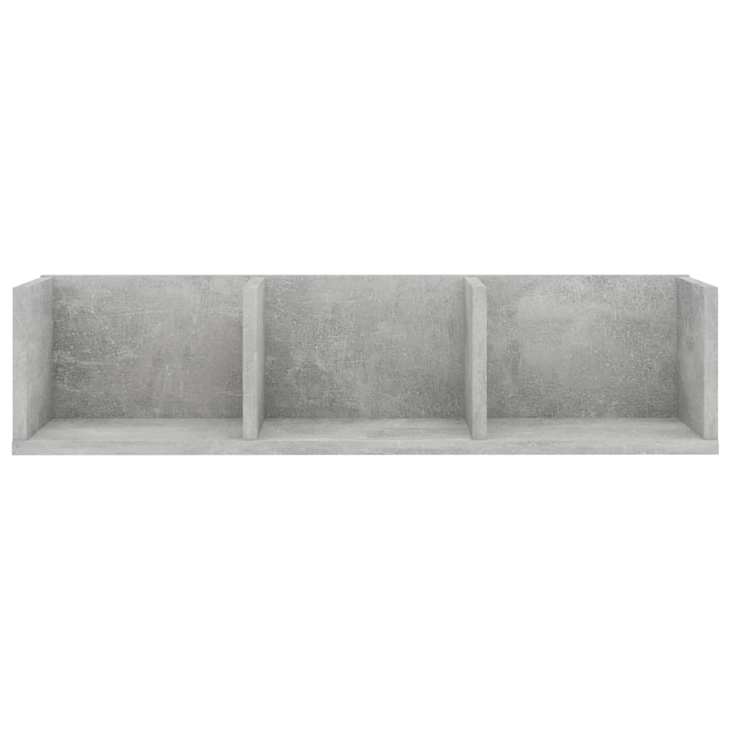 Étagère murale à CD Gris béton 75x18x18 cm Bois d'ingénierie - XIOS