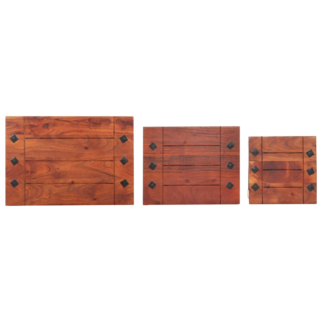 Tables gigognes 3 pcs Bois d'acacia massif - XIOS