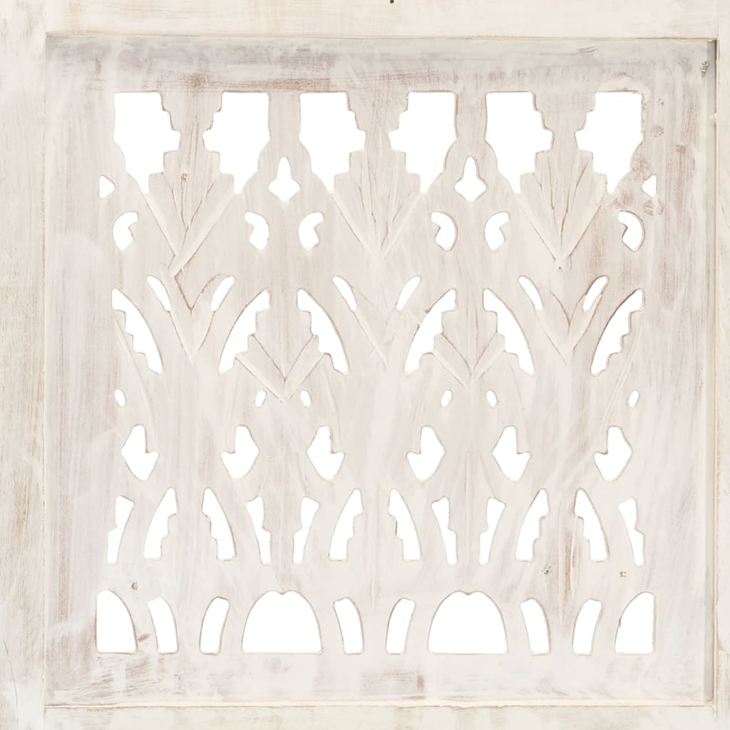 Cloison de séparation 3 panneaux Blanc 120x165 cm Bois manguier - XIOS