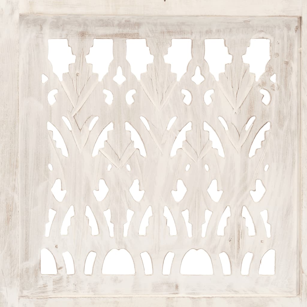 Cloison de séparation 5 panneaux Blanc 200x165 cm Bois manguier - XIOS