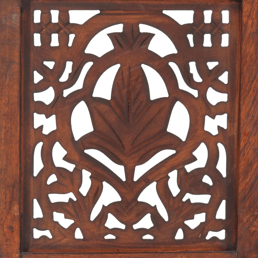 Cloison de séparation 3 panneaux Marron 120x165cm Bois manguier - XIOS