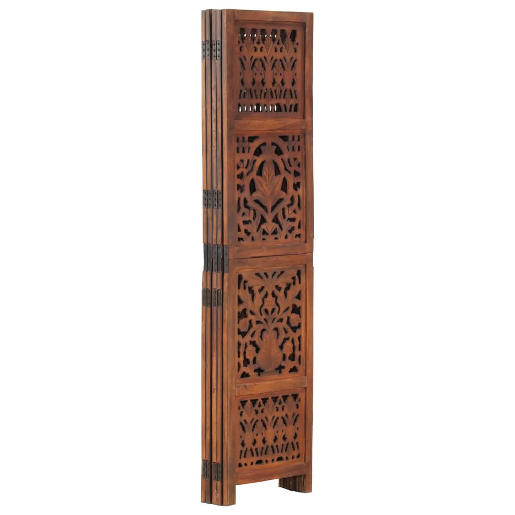 Cloison de séparation 5 panneaux Marron 200x165cm Bois manguier - XIOS