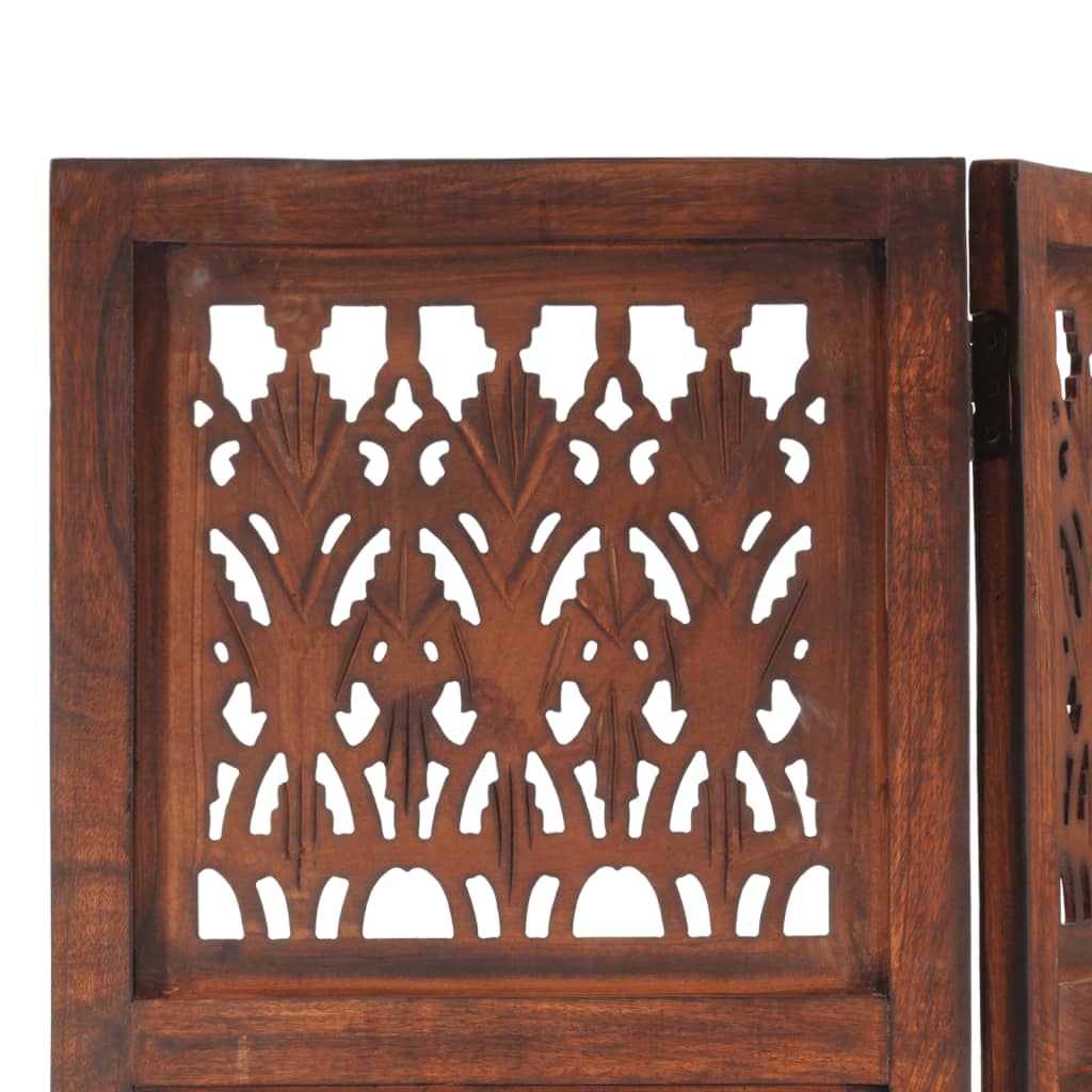 Cloison de séparation 5 panneaux Marron 200x165cm Bois manguier - XIOS