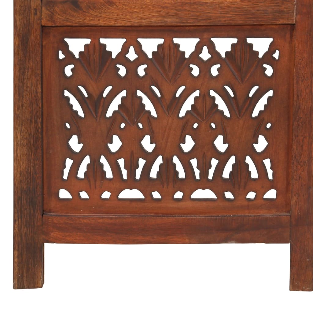 Cloison de séparation 5 panneaux Marron 200x165cm Bois manguier - XIOS