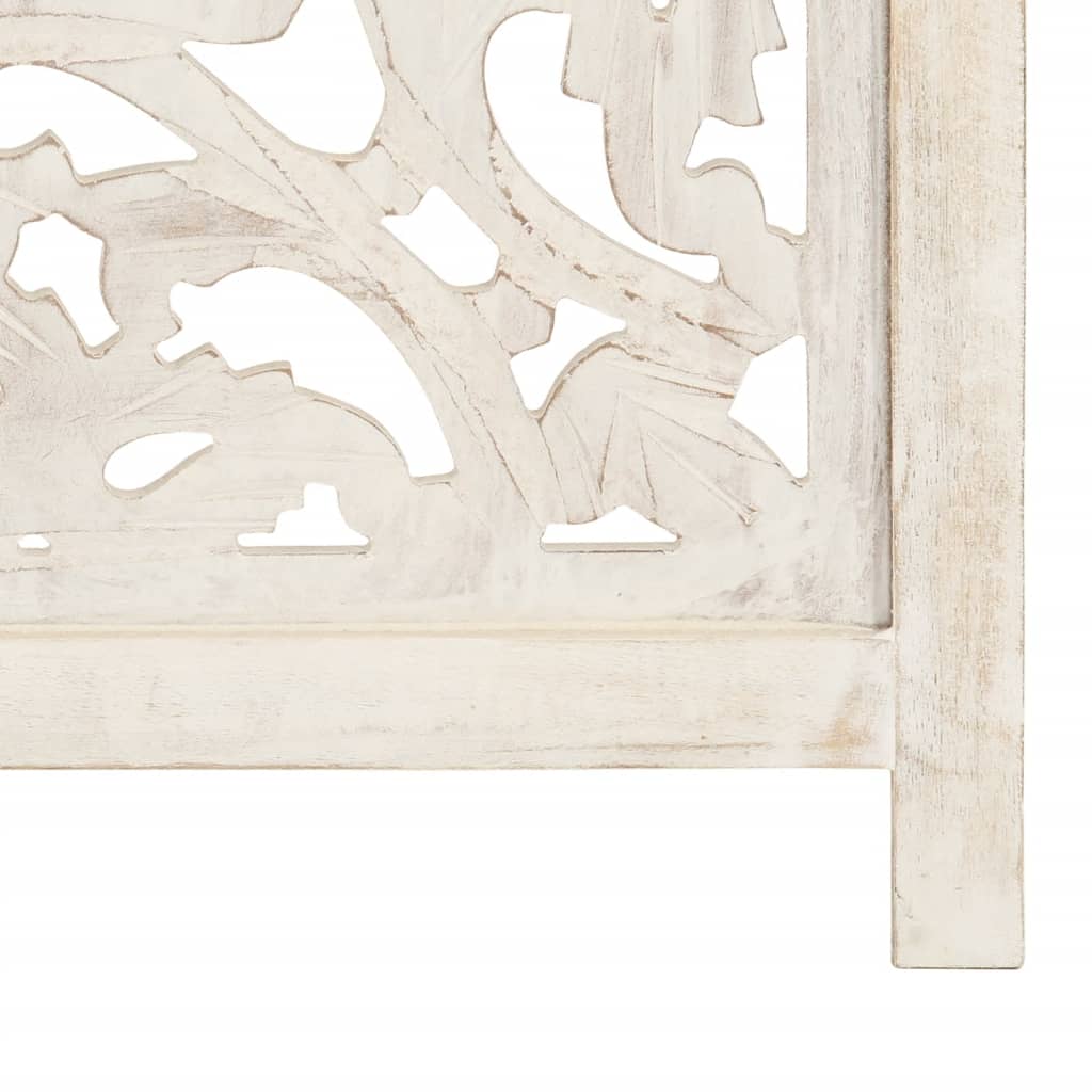 Cloison de séparation 3 panneaux Blanc 120x165 cm Bois manguier - XIOS