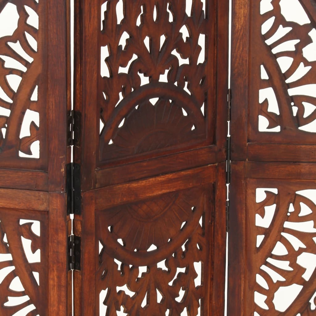 Cloison de séparation 3 panneaux Marron 120x165cm Bois manguier - XIOS