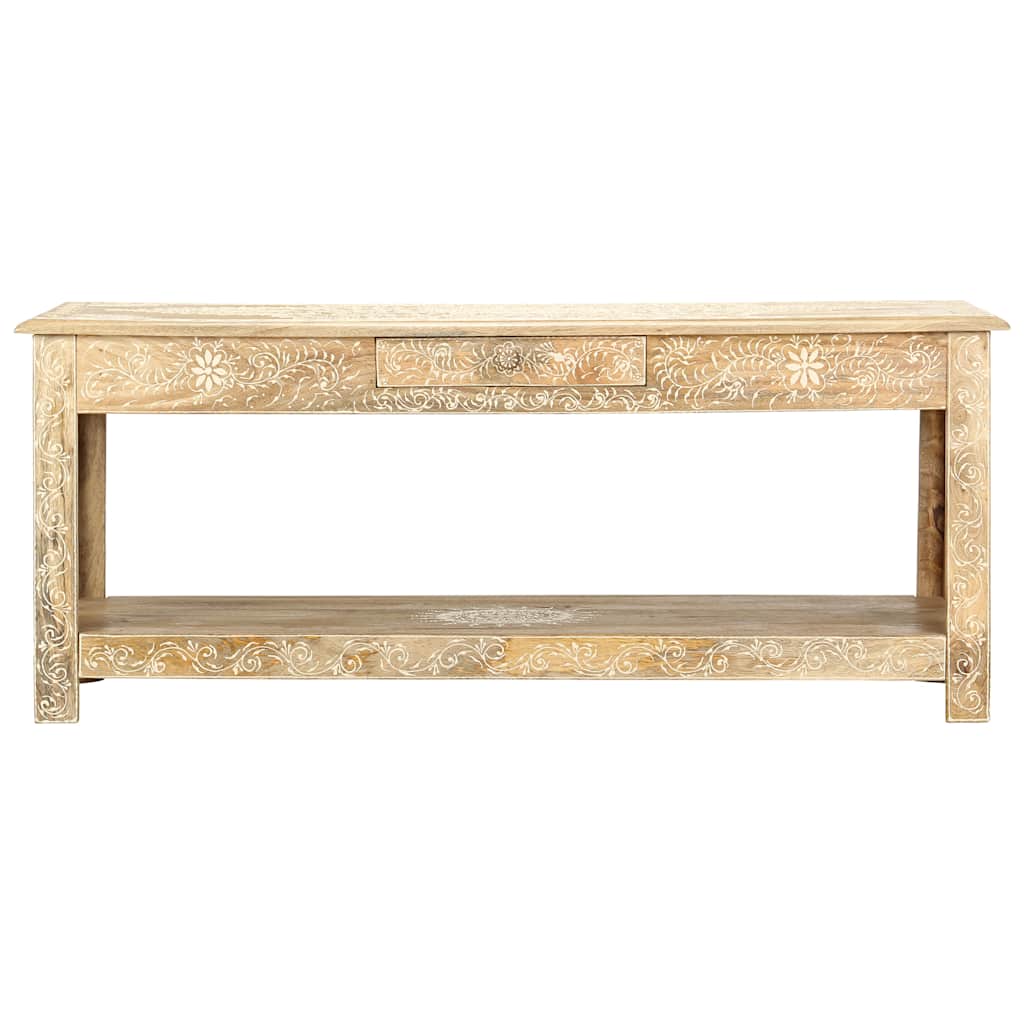 Table basse peinte à main 110x50x45 cm Bois de manguier massif - XIOS