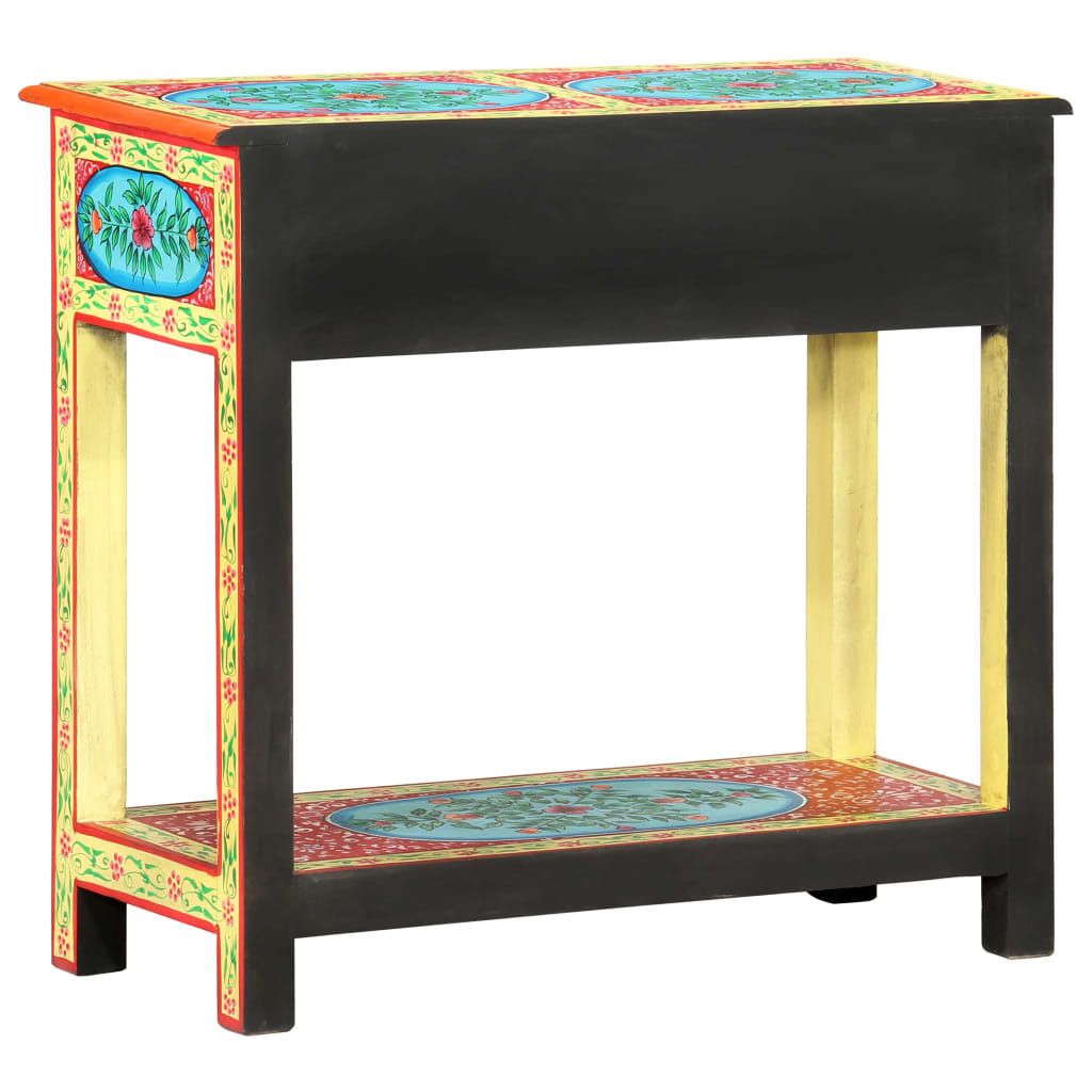 Table console peinte à la main 80x35x75 cm Bois de manguier - XIOS