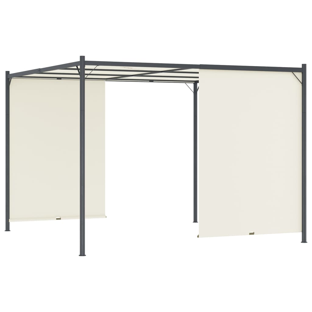 Pergola avec toit réglable Crème Blanc 3x3 m Acier
