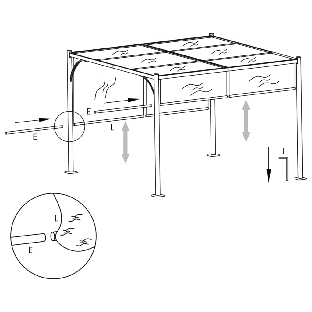 Pergola avec toit réglable Crème Blanc 3x3 m Acier
