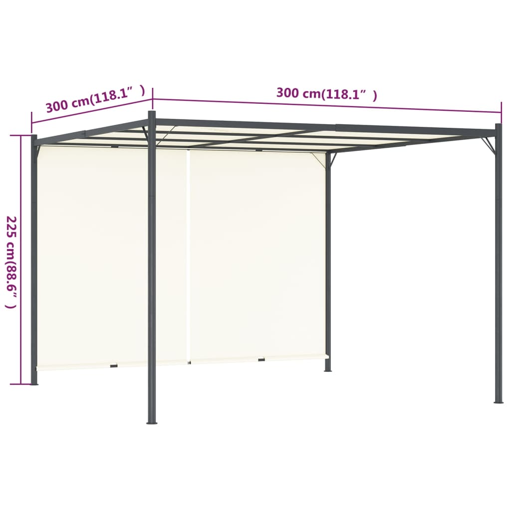 Pergola avec toit réglable Crème Blanc 3x3 m Acier