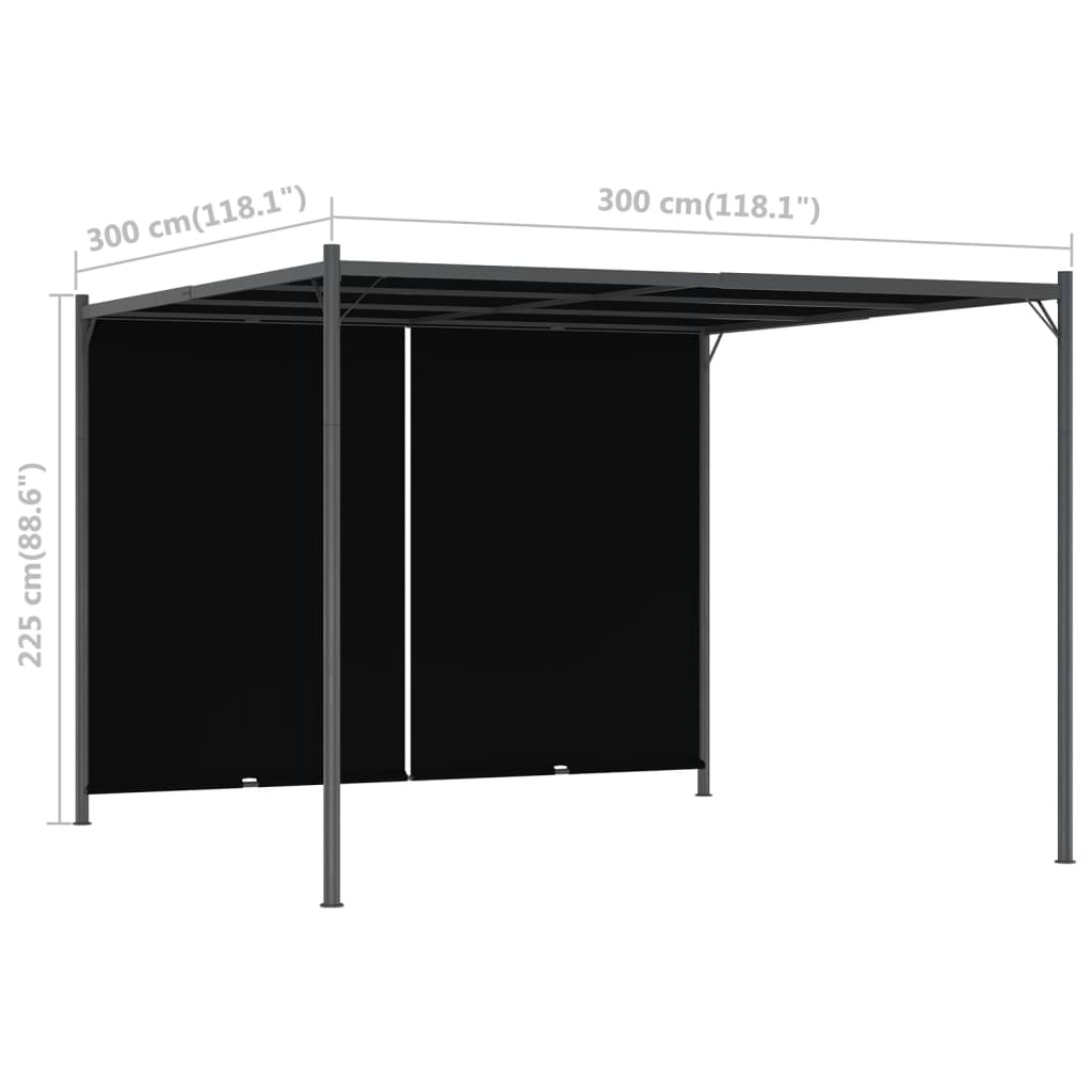 Pergola de jardin avec toit rétractable 3x3 m Anthracite - XIOS