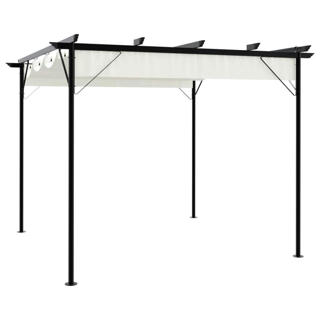 Pergola avec toit rétractable Blanc crème 3 x 3 m Acier - XIOS