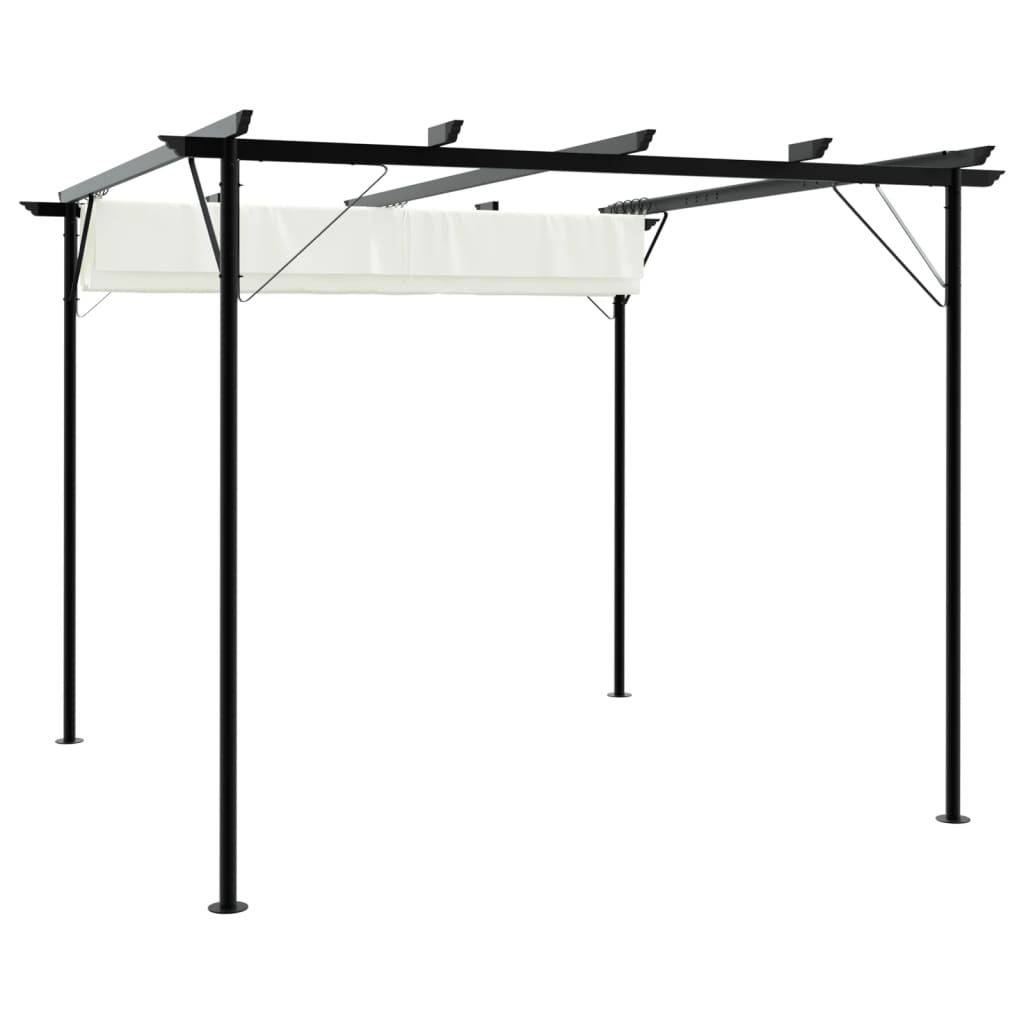 Pergola avec toit rétractable Blanc crème 3 x 3 m Acier - XIOS