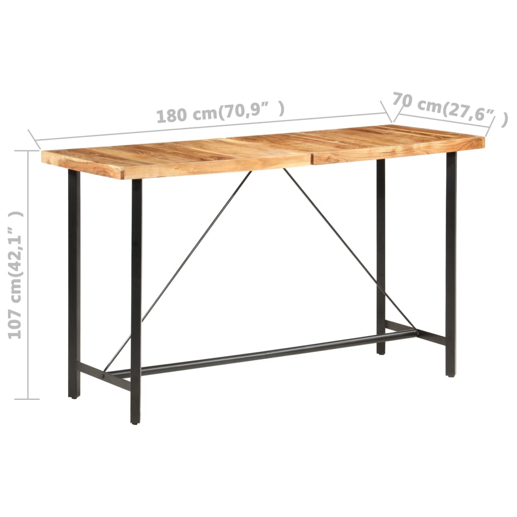 Table de bar 180x70x107 cm bois d'acacia massif - XIOS