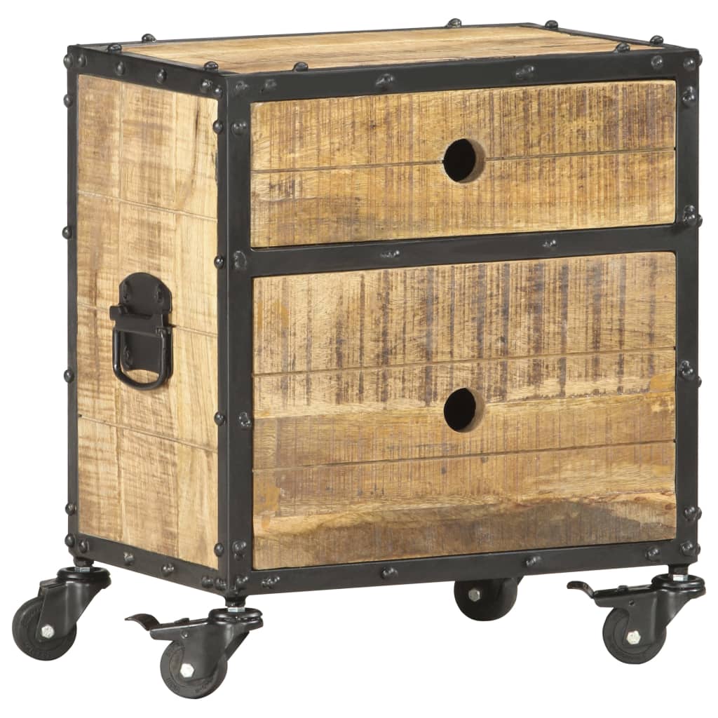 Table de chevet 40x30x50 cm bois de manguier brut - XIOS