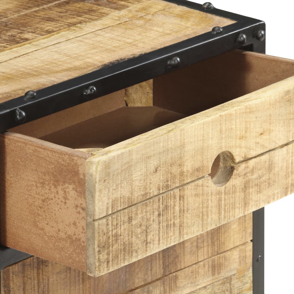 Table de chevet 40x30x50 cm bois de manguier brut - XIOS