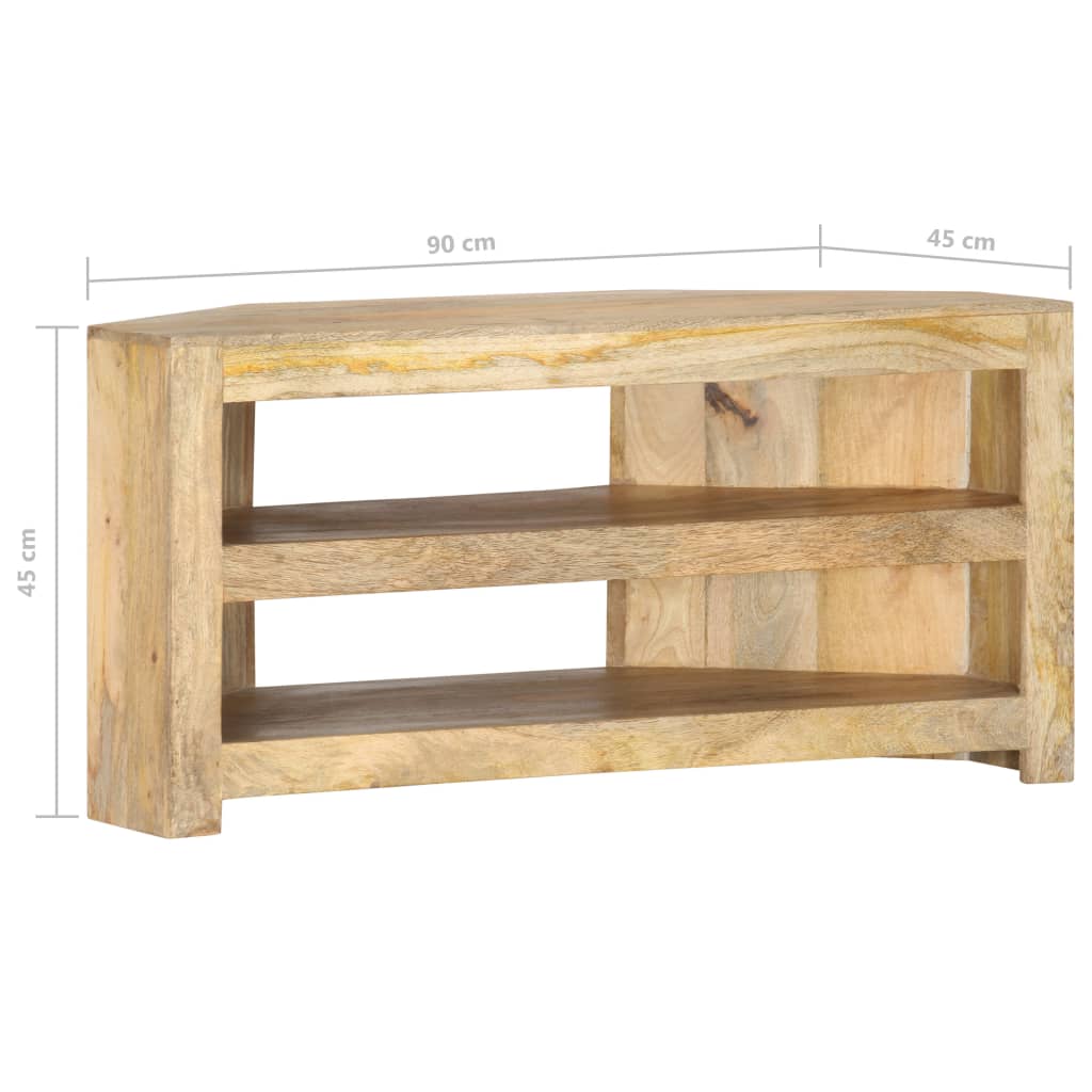 Meuble TV d'angle 90x45x45 cm Bois de manguier solide