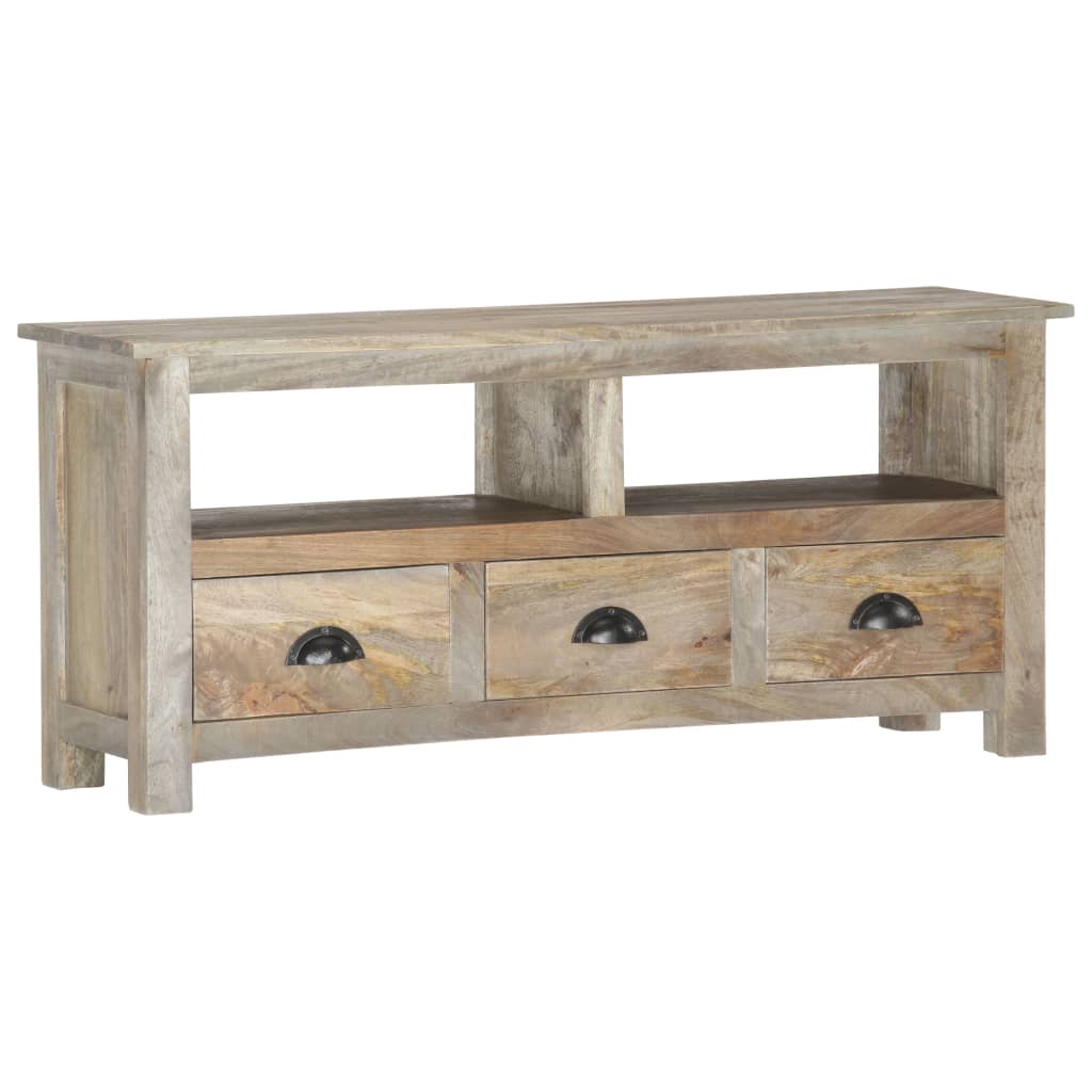Meuble TV 110x30x50 cm Bois massif de manguier - XIOS