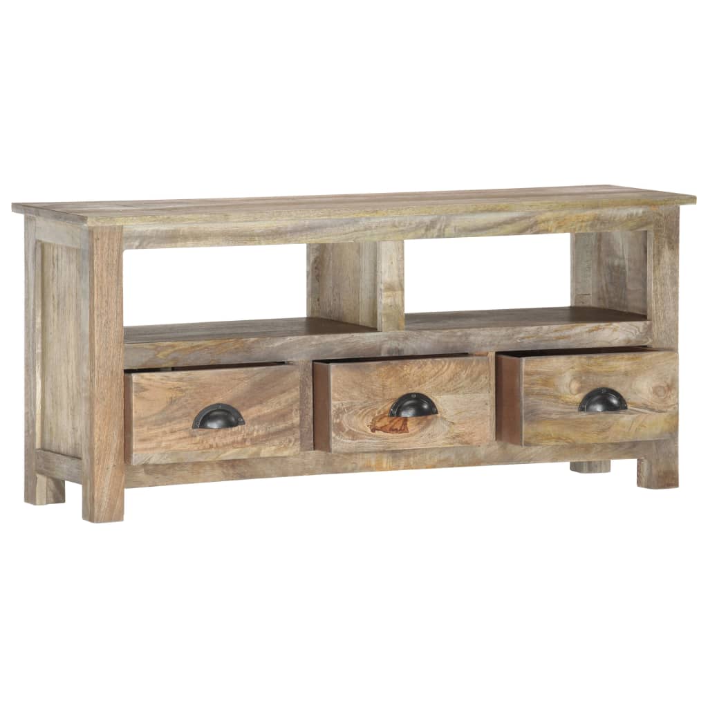 Meuble TV 110x30x50 cm Bois massif de manguier - XIOS