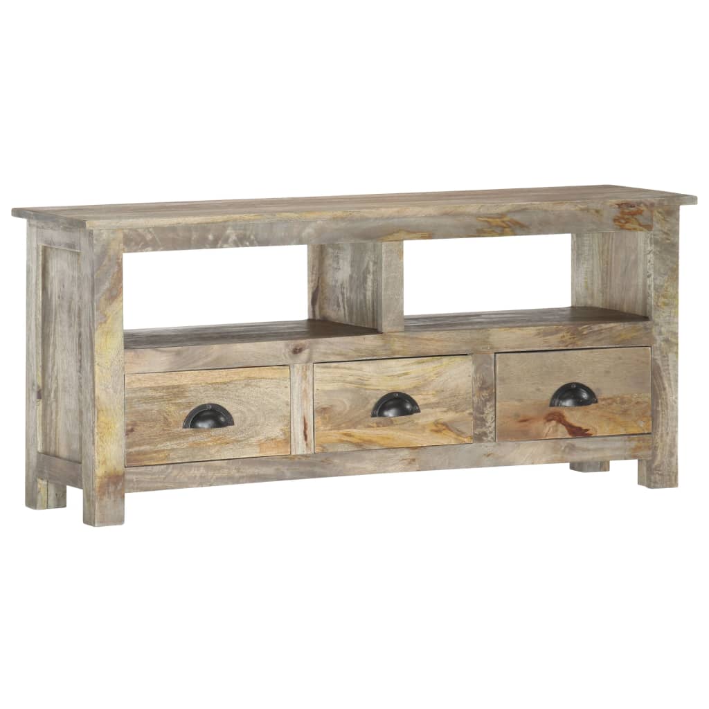 Meuble TV 110x30x50 cm Bois massif de manguier - XIOS