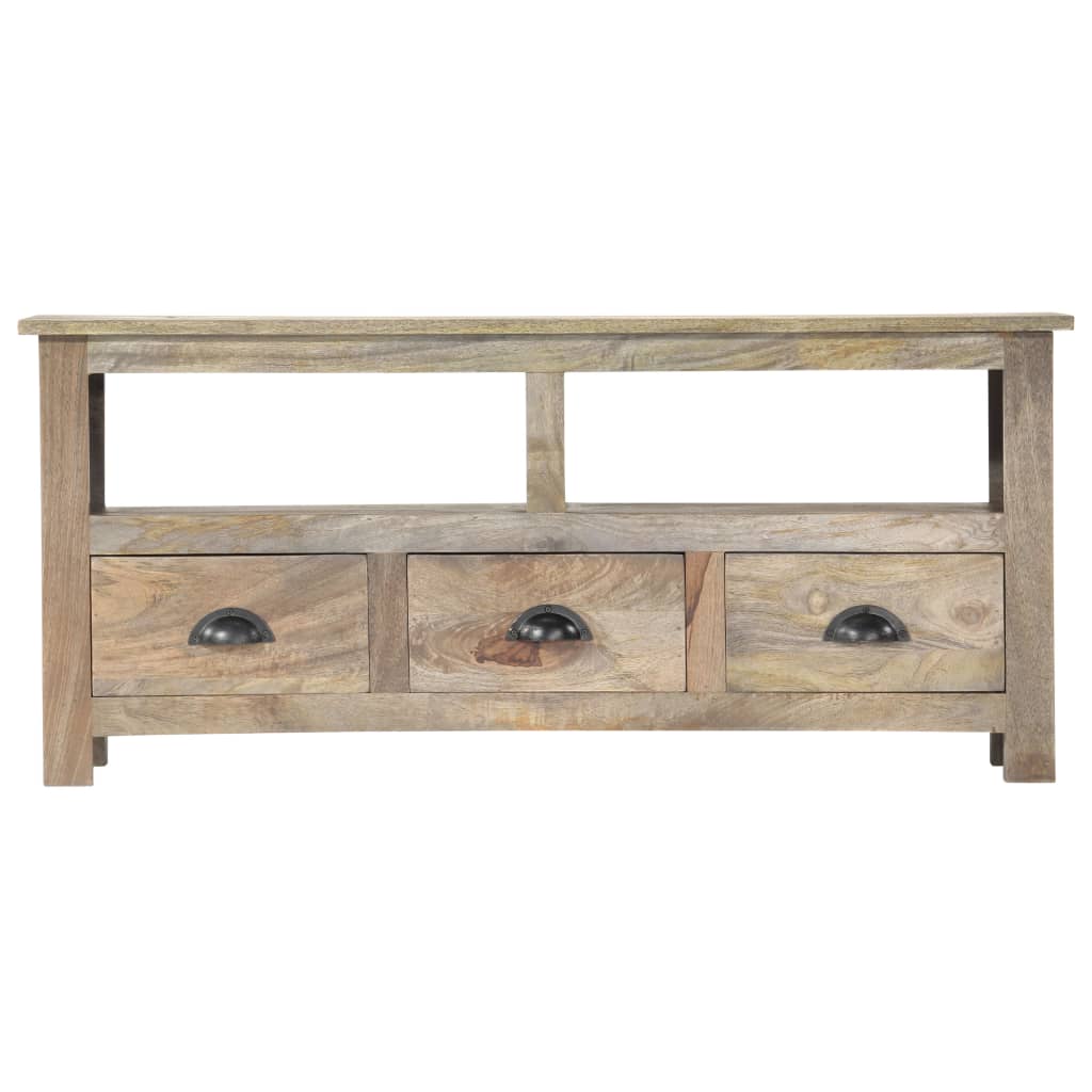 Meuble TV 110x30x50 cm Bois massif de manguier - XIOS