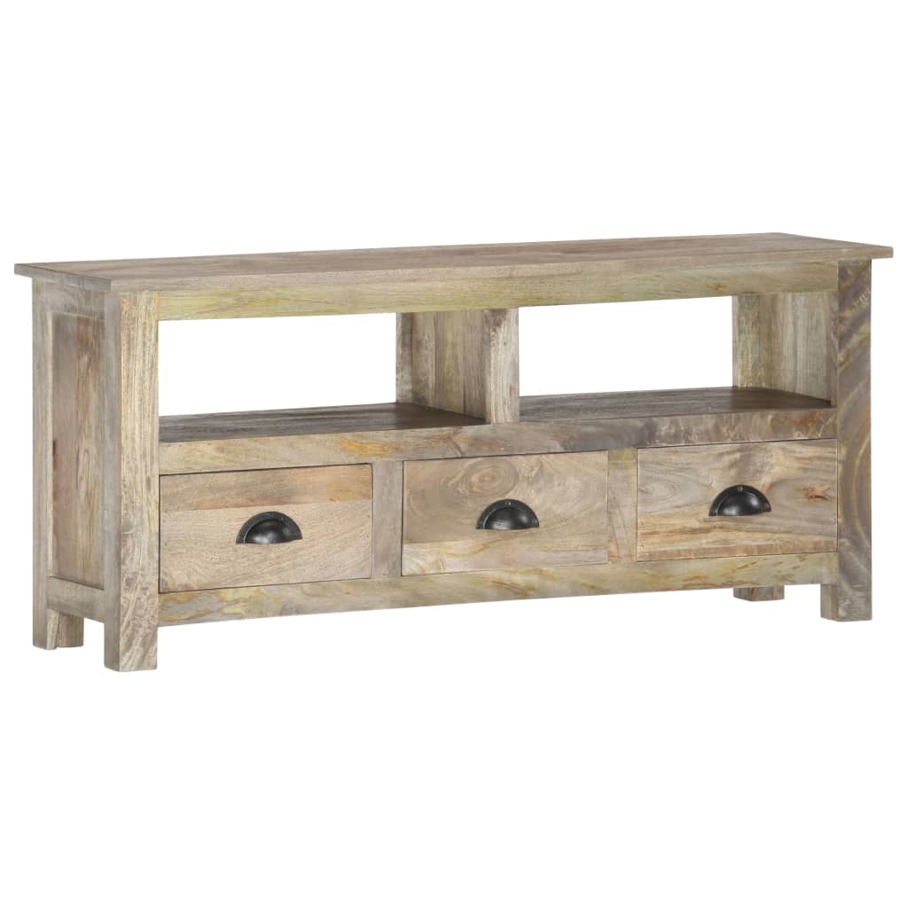 Meuble TV 110x30x50 cm Bois massif de manguier - XIOS