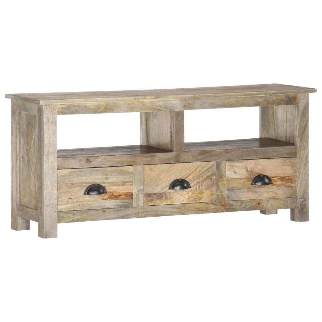 Meuble TV 110x30x50 cm Bois massif de manguier - XIOS